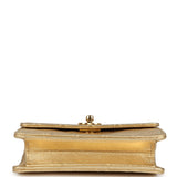 Chanel Vintage Micro Half Flap Bag Metallic Gold Lambskin Gold Hardware