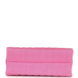 Chanel Vintage Vertical Mademoiselle Shoulder Bag Pink Linen Gold Hardware