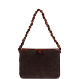 Chanel Vintage Vanity Box Bag Brown Suede and Tortoiseshell Bakelite Hardware