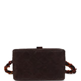 Chanel Vintage Vanity Box Bag Brown Suede and Tortoiseshell Bakelite Hardware