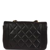 Chanel Vintage Small Diana Flap Bag Black Lambskin Gold Hardware