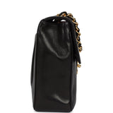 Chanel Vintage Jumbo Mademoiselle Vertical Flap Black Lambskin Gold Hardware