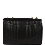 Chanel Vintage Jumbo Mademoiselle Vertical Flap Black Lambskin Gold Hardware