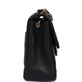 Chanel Vintage Mini Square Half Flap Bag Black Caviar Gold Hardware