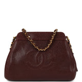 Chanel Vintage CC Shoulder Bag Brown Caviar Gold Hardware