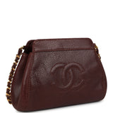 Chanel Vintage CC Shoulder Bag Brown Caviar Gold Hardware