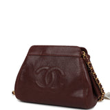 Chanel Vintage CC Shoulder Bag Brown Caviar Gold Hardware