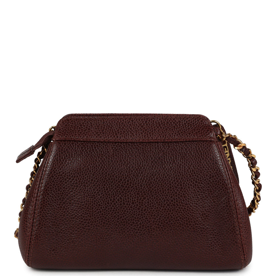 Chanel Vintage CC Shoulder Bag Brown Caviar Gold Hardware