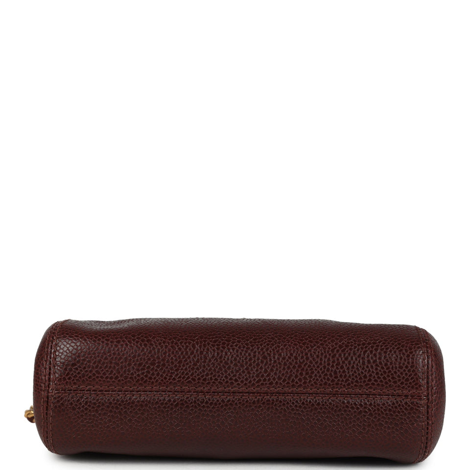 Chanel Vintage CC Shoulder Bag Brown Caviar Gold Hardware