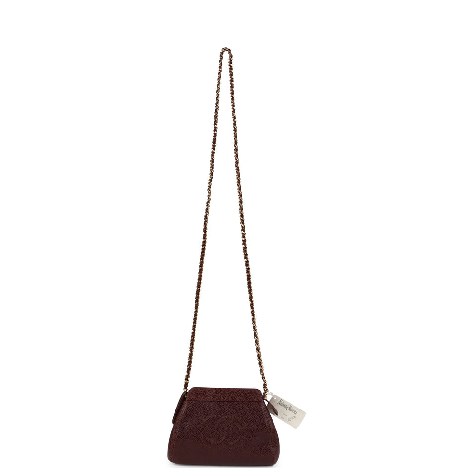 Chanel Vintage CC Shoulder Bag Brown Caviar Gold Hardware