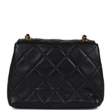 Chanel Vintage Mini Camellia Flap Bag Black Lambskin Gold Hardware