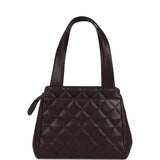 Chanel Vintage Mini Shopper Shoulder Bag Brown Caviar Gold Hardware