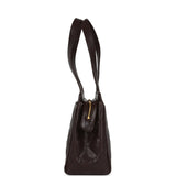 Chanel Vintage Mini Shopper Shoulder Bag Brown Caviar Gold Hardware