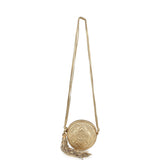 Chanel Vintage Mini CC Round Crossbody Bag Gold Lambskin Gold Hardware
