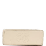 Chanel Vintage Box Clutch Bag Beige Lambskin Gold Hardware