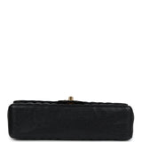 Chanel Vintage Medium Vertical Flap Bag Black Caviar Gold Hardware