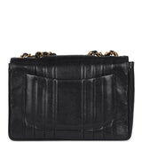 Chanel Vintage Jumbo Mademoiselle Vertical Flap Black Caviar Gold Hardware