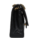 Chanel Vintage Medium Classic Double Flap Bag Black Lambskin Gold Hardware