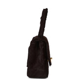 Chanel Vintage Micro Kelly Child Dark Brown Pony Hair Gold Hardware