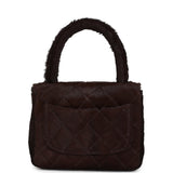 Chanel Vintage Micro Kelly Child Dark Brown Pony Hair Gold Hardware