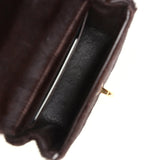 Chanel Vintage Micro Kelly Child Dark Brown Pony Hair Gold Hardware