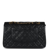 Chanel Vintage Medium Classic Double Flap Bag Black Lambskin Gold Hardware