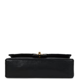 Chanel Vintage Medium Classic Double Flap Bag Black Lambskin Gold Hardware