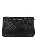 Chanel Vintage Medium Classic Double Flap Bag Black Lambskin Gold Hardware