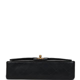 Chanel Vintage Medium Classic Double Flap Bag Black Lambskin Gold Hardware