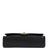 Chanel Vintage Medium Classic Double Flap Bag Black Lambskin Gold Hardware