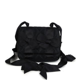 Chanel Vintage Mini Bow Shoulder Bag Black Satin Gold Hardware