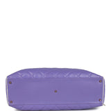 Chanel Vintage Large Logo Boston Bag Light Purple and White Lambskin Gold Hardware