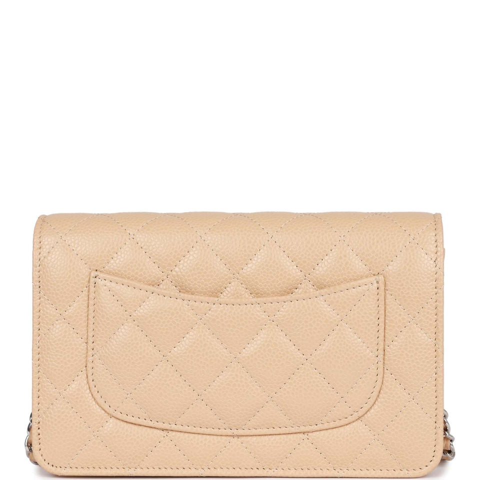 Chanel Wallet on Chain WOC Beige Caviar Silver Hardware