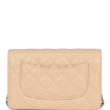 Chanel Wallet on Chain WOC Beige Caviar Silver Hardware