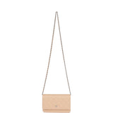 Chanel Wallet on Chain WOC Beige Caviar Silver Hardware