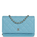 Chanel Wallet on Chain WOC Blue Caviar Light Gold Hardware
