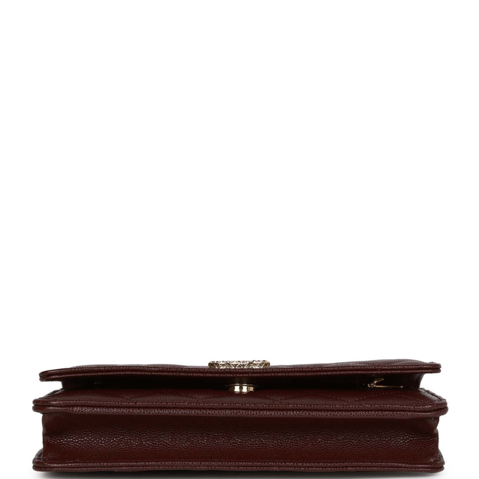 Chanel Wallet on Chain WOC Burgundy Caviar Light Gold Hardware