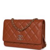 Chanel Wallet on Chain WOC Brown Caviar Gold Hardware