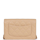 Chanel Wallet on Chain WOC Beige Caviar Gold Hardware
