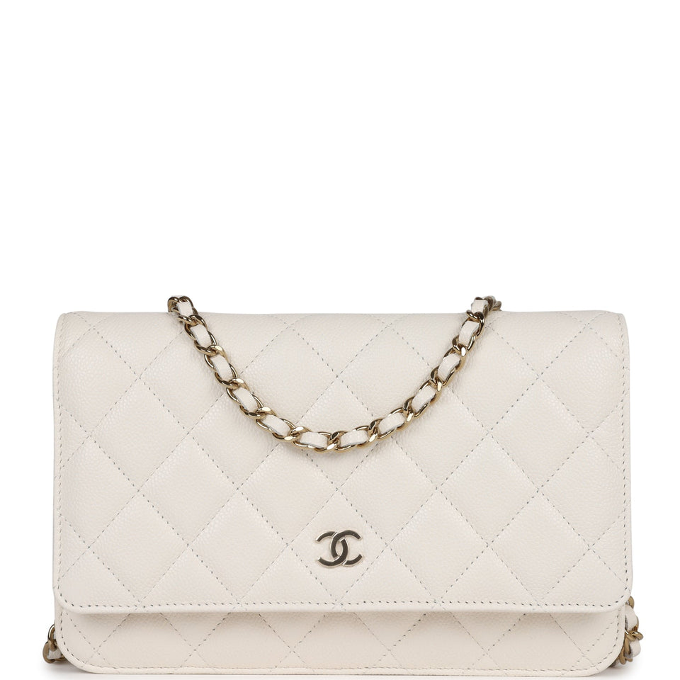 Chanel Wallet on Chain WOC White Caviar Gold Hardware