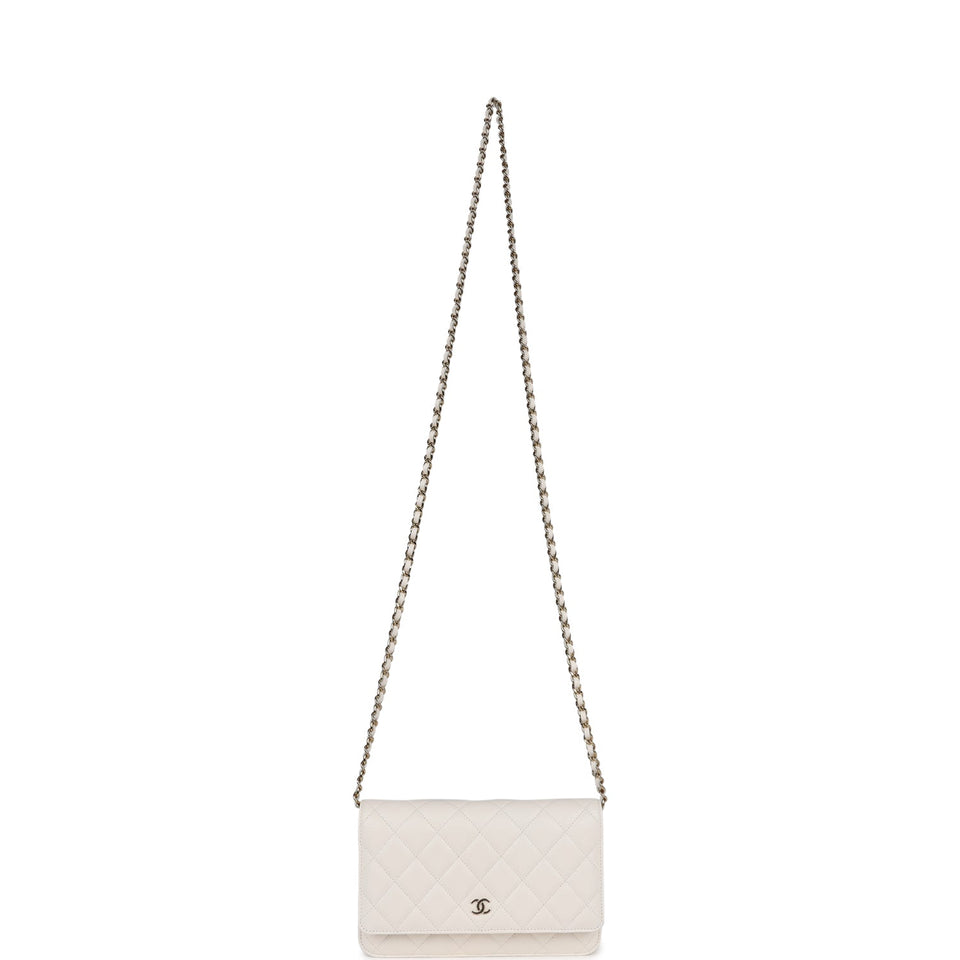 Chanel Wallet on Chain WOC White Caviar Gold Hardware
