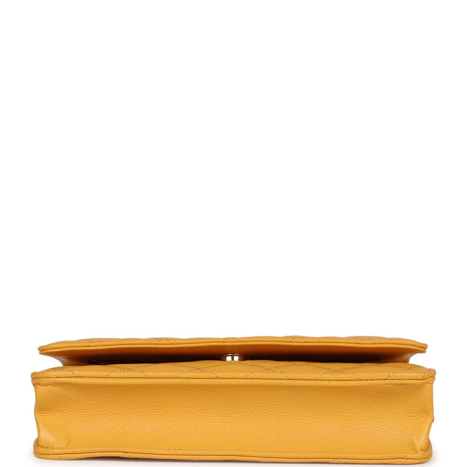 Chanel Wallet On Chain Yellow Caviar Gold Hardware
