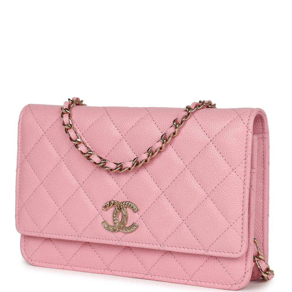 Chanel Wallet On Chain WOC Pink Caviar Gold Hardware