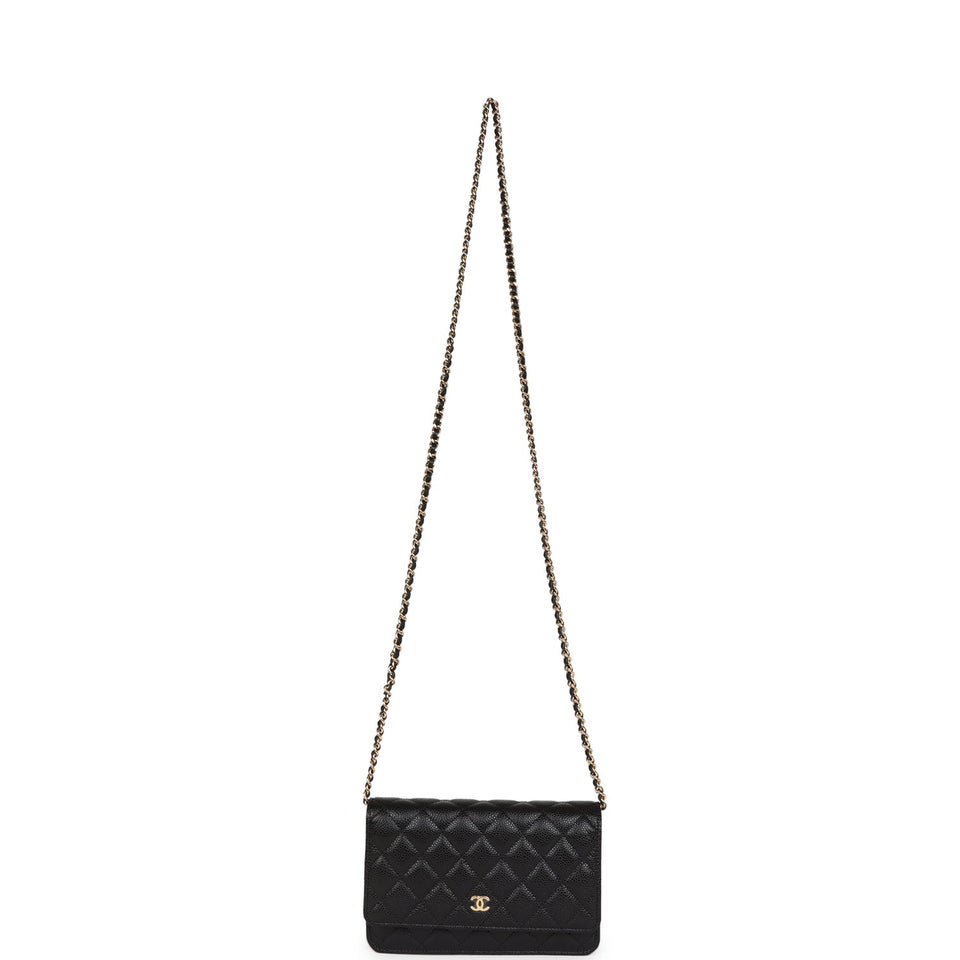Chanel Wallet On Chain WOC Black Caviar Gold Hardware