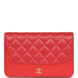 Chanel Gabrielle Wallet On Chain WOC Red Aged Calfskin Mixed Hardware