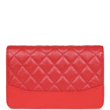 Chanel Gabrielle Wallet On Chain WOC Red Aged Calfskin Mixed Hardware