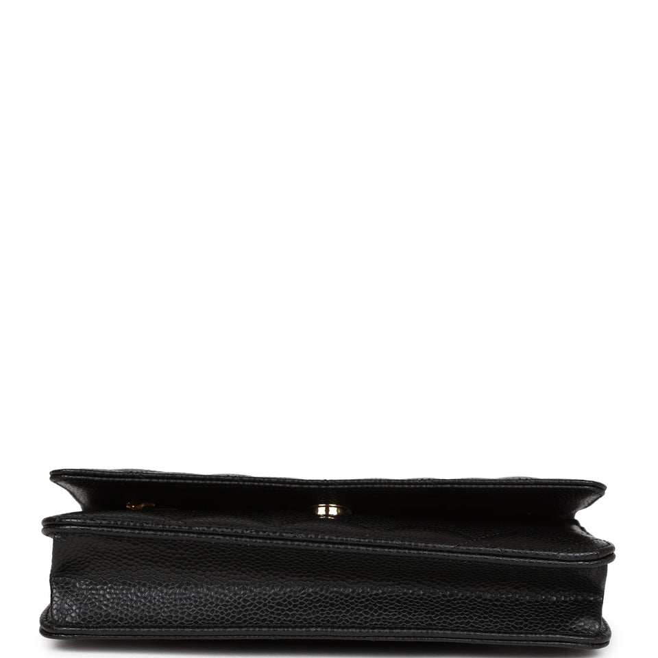 Chanel Wallet On Chain WOC Black Caviar Gold Hardware
