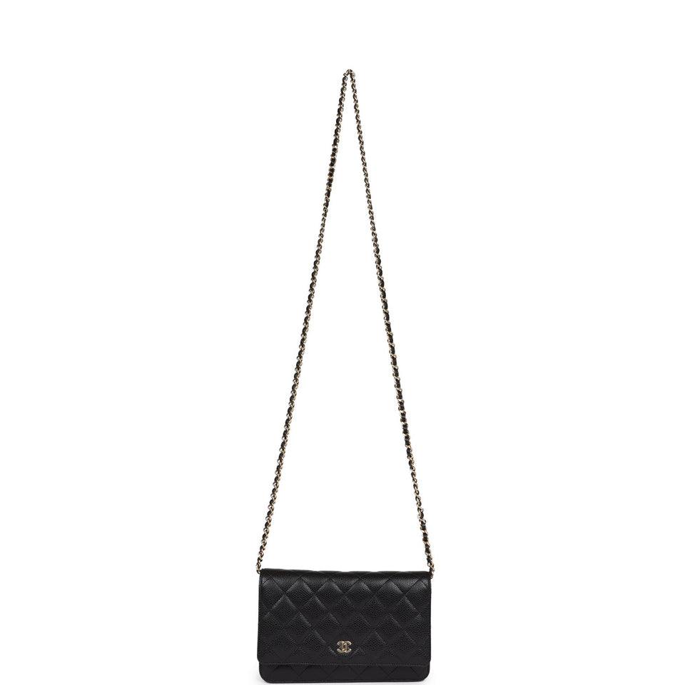 Chanel Wallet On Chain WOC Black Caviar Gold Hardware