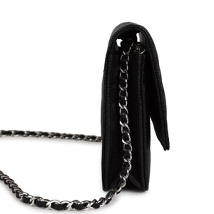 Chanel Wallet On Chain WOC Black Caviar Silver Hardware