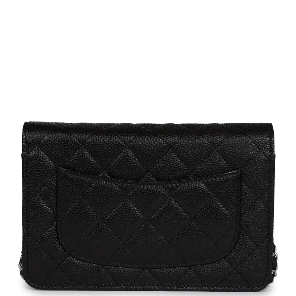 Chanel Wallet On Chain WOC Black Caviar Silver Hardware